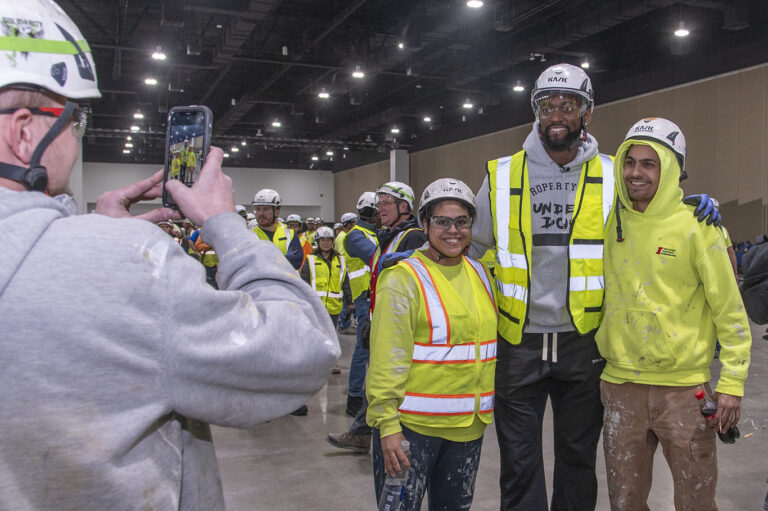 Bucks superstar with Baird expansion workers