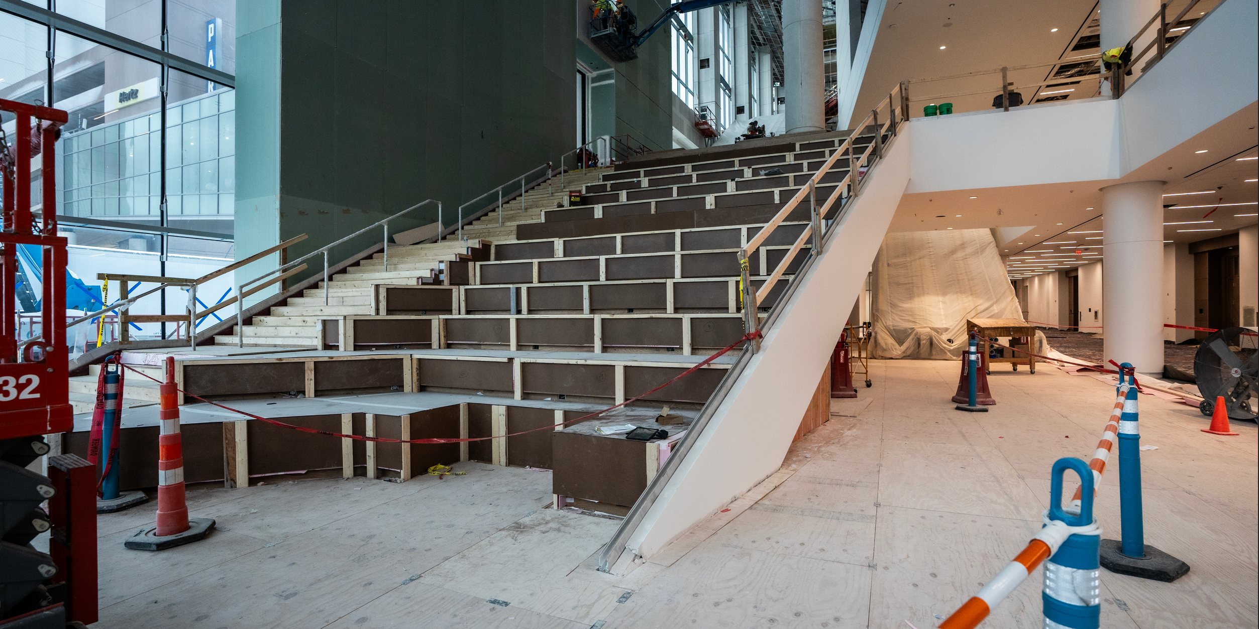 Baird Center's collaborative stairs under construction.